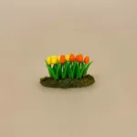 Miniature Bed med Tulipaner gul orange, påske, forår, forårsblomster, forårsbed, tulipanbed, biti, ribe, gartner, planteskole, have, havearbejde, biti, ribe