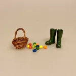 Miniature Løse Kulørte Æg, påskeæg, Miniature Gummistøvler Grønne, gummistøvler, gummi, røjsere, wellingtons, havearbejde, fisketur, gartner, sangskjuler, symbolsk gave, gavekort, pengegave, konfirmation, uddannet, færdig, miniaturer, påske, i , sætterkassen, dukkehuset, 1:12, biti, ribe