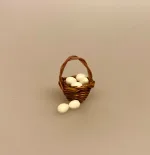 Miniature Løse Kulørte Æg, påskeæg, Miniature Kurv Lille Rund Brun, mini, kurv, påske, påskepynt, 1:12, miniaturer, miniature, dukkehuset, sætterkassen, sættekasse, sangskjuler, ting til, dukkehusting, dukkehustilbehør, tilbehør, nisser, nissebo, miniting, påske i, personlig, symbolsk, gave, påskeharen, påsken 2022, sjov, dekoration, biti, ribe, æggekurv, påskeæg, æggejagt,