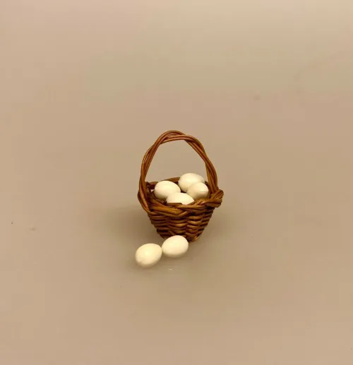 Miniature Løse Kulørte Æg, påskeæg, Miniature Kurv Lille Rund Brun, mini, kurv, påske, påskepynt, 1:12, miniaturer, miniature, dukkehuset, sætterkassen, sættekasse, sangskjuler, ting til, dukkehusting, dukkehustilbehør, tilbehør, nisser, nissebo, miniting, påske i, personlig, symbolsk, gave, påskeharen, påsken 2022, sjov, dekoration, biti, ribe, æggekurv, påskeæg, æggejagt,
