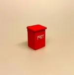 Miniature Postkasse Rød, breve, post, posthus, julepost, julekort, nissepost, nisser, nissehus, nissebo, nisserne, nissedør, miniaturer, dukkehus, tilbehør, ting til, sættekasse, sætterkassen, sætterkasseting, amagerhylde, dukkehusting, dukkehustilbehør, postbud, avisbud, reklamer, sangskjuler, sjov, symbolsk, gave, 1:12, biti, ribe