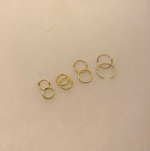 Creoler - Ø 10 mm øreringe forgyldt sølv - glatte med clicklås, knæk creol, let, at åbne, at lukke, tynd, enkel, smart, cool, hoops, stilig, stilige, stilede, lille, tynd, let, til vedhæng, hverdags, guld, ægte, forgyldt, guldbelagt, sølv, biti, ribe, enamel, cph, stine a, maanesten, NOA, joanli, jane kønig