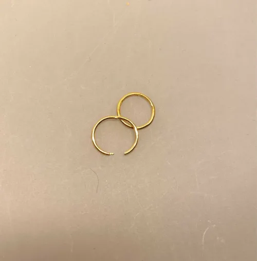 Creoler - Ø 14 mm øreringe forgyldt sølv - glatte med clicklås, knæk creol, let, at åbne, at lukke, tynd, enkel, smart, cool, hoops, stilig, stilige, stilede, lille, tynd, let, til vedhæng, hverdags, guld, ægte, forgyldt, guldbelagt, sølv, biti, ribe, enamel, cph, stine a, maanesten, NOA, joanli, jane kønig