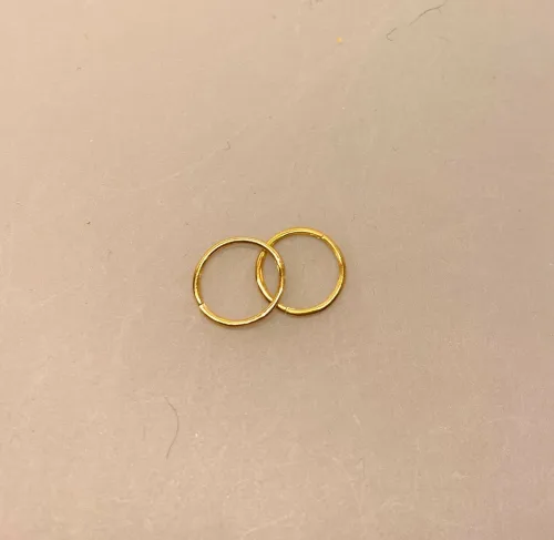 Creoler - Ø 14 mm øreringe forgyldt sølv - glatte med clicklås, knæk creol, let, at åbne, at lukke, tynd, enkel, smart, cool, hoops, stilig, stilige, stilede, lille, tynd, let, til vedhæng, hverdags, guld, ægte, forgyldt, guldbelagt, sølv, biti, ribe, enamel, cph, stine a, maanesten, NOA, joanli, jane kønig