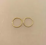 Creoler - Ø 16 mm øreringe forgyldt sølv - glatte med clicklås, knæk creol, let, at åbne, at lukke, tynd, enkel, smart, cool, hoops, stilig, stilige, stilede, lille, tynd, let, til vedhæng, hverdags, guld, ægte, forgyldt, guldbelagt, sølv, biti, ribe, enamel, cph, stine a, maanesten, NOA, joanli, jane kønig