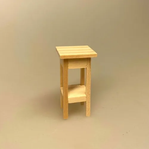 Miniature Piedestal Natur, opsats, bord, lampebord, umalet, ubehandlet, natur, lille, blomsterbord, 1:12, dukkehus, møbler, tilbehør, interiør, nisse, nisser, nissedør, indretning, biti, ribe, miniature, miniaturer,