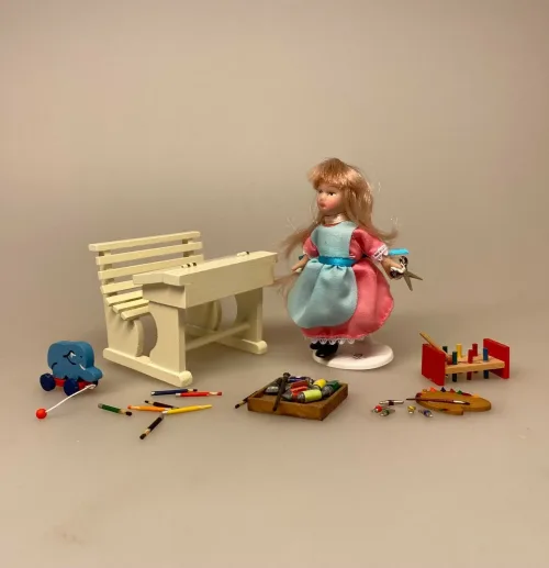 Miniature Skolepult Creme - Billede 7