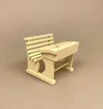 Miniature Skolepult Creme, skolegang, skolestue, skole, skolebord, skolepult, skrivepult, dukkehus, skolemøbel, skolebænk, lærer, seminarie, uddannet, færdig, job, ansat, jubilæum, sangskjuler, symbolsk, gave, gaveide, sjov, fin, miniaturer, færdiguddannet, eksamen, 1:12, nisser, nisseb, nissedør, nissetilbehør, biti, ribe, nisseskole,
