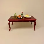 Miniature Spisebord Mahogni, buede ben, elegant, herregård, upstairs, downstairs, elegant, rektangulært, firkantet, stort, lille, spisebord, mahogni, mahogny, dukkehus, dukkehuset, til, tilbehør, nisser, symbolsk, gave, gavekort, penge, dukkemøbler, dukkestue, sangskjuler, stilleben, birgitte frigast, julemandens værksted, 1:12, miniaturer, miniatyre, biti, ribe