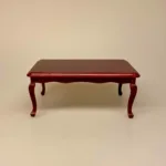 Miniature Spisebord Mahogni, buede ben, elegant, herregård, upstairs, downstairs, elegant, rektangulært, firkantet, stort, lille, spisebord, mahogni, mahogny, dukkehus, dukkehuset, til, tilbehør, nisser, symbolsk, gave, gavekort, penge, dukkemøbler, dukkestue, sangskjuler, stilleben, birgitte frigast, julemandens værksted, 1:12, miniaturer, miniatyre, biti, ribe