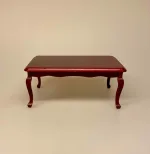 Miniature Spisebord Mahogni, buede ben, elegant, herregård, upstairs, downstairs, elegant, rektangulært, firkantet, stort, lille, spisebord, mahogni, mahogny, dukkehus, dukkehuset, til, tilbehør, nisser, symbolsk, gave, gavekort, penge, dukkemøbler, dukkestue, sangskjuler, stilleben, birgitte frigast, julemandens værksted, 1:12, miniaturer, miniatyre, biti, ribe