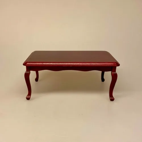 Miniature Spisebord Mahogni, buede ben, elegant, herregård, upstairs, downstairs, elegant, rektangulært, firkantet, stort, lille, spisebord, mahogni, mahogny, dukkehus, dukkehuset, til, tilbehør, nisser, symbolsk, gave, gavekort, penge, dukkemøbler, dukkestue, sangskjuler, stilleben, birgitte frigast, julemandens værksted, 1:12, miniaturer, miniatyre, biti, ribe