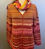 Dunque Fintstrikket Cardigan - Bomuld - Rød/Terracotta/Rosa, strik, bomuldsstrik, kradser ikke, blød, lækker, holdbar, kvalitet, frisk, flot, klædelig, dunque, biti, ribe, bomulds, økologisk, bio, gotts, bæredygtig, miljø, rigtig, bevidst