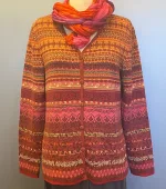 Dunque Fintstrikket Cardigan - Bomuld - Rød/Terracotta/Rosa, strik, bomuldsstrik, kradser ikke, blød, lækker, holdbar, kvalitet, frisk, flot, klædelig, dunque, biti, ribe, bomulds, økologisk, bio, gotts, bæredygtig, miljø, rigtig, bevidst