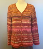 Dunque Fintstrikket Cardigan - Bomuld - Rød/Terracotta/Rosa, strik, bomuldsstrik, kradser ikke, blød, lækker, holdbar, kvalitet, frisk, flot, klædelig, dunque, biti, ribe, bomulds, økologisk, bio, gotts, bæredygtig, miljø, rigtig, bevidst