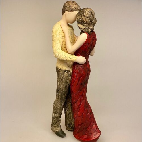 More than words figur - Happy Rød, anniversary, årsdag, sølvbryllup, kobberbryllup, bryllupsdag, forlovelse, kærlighed, elsker dig, valentines day, bryllup, bryllupsgave, morgengave, brud, gom, guldbryllup, biti, ribe, figur, modelleret, kunst, håndlavet, personlig gave, keramik,