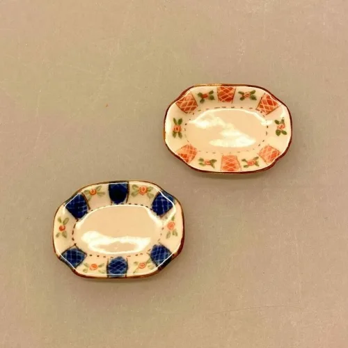 Miniature Aflangt Fad Porcelæn,