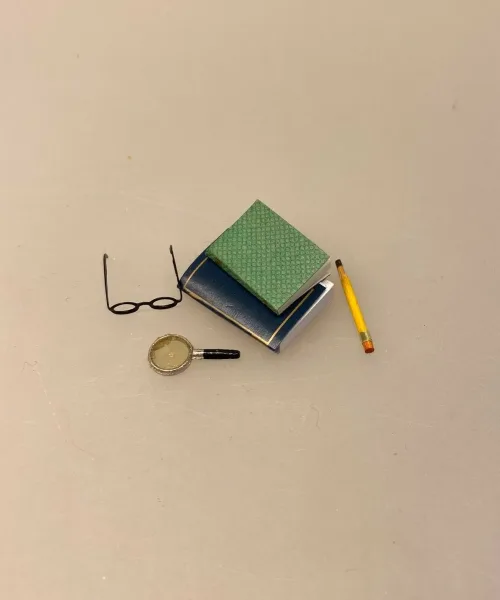 Miniature Lup - Forstørrelsesglas, samler, brændglas, sommerfugle, læsebrille, miniature, dukkehus, sættekasse, sangskjuler, tale, symbolsk, gave, sjov, biti, ribe, nisser, nissetilbehør, dukkehusting, tilbehør, 1:12,
