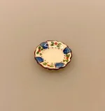 Miniature Tallerken Porcelæn Ø 25 mm Blå, service, til, dukkehus, 1:12, porcelæn, tallerken, middagstallerken, nisser, dukkehusting, dukkehustilbehør, nissedør, nissehus, miniaturer, mini, cafe, restaurant, symbolsk, gave, gavekort, pengegave, oplevelser, gourmet, gourmand, livsnyder, sangskjuler, kok, tjener, biti, ribe