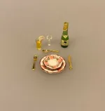 Miniature Tallerken Porcelæn Ø 25 mm Rosa, lyserød, service, til, dukkehus, 1:12, porcelæn, tallerken, middagstallerken, nisser, dukkehusting, dukkehustilbehør, nissedør, nissehus, miniaturer, mini, cafe, restaurant, symbolsk, gave, gavekort, pengegave, oplevelser, gourmet, gourmand, livsnyder, sangskjuler, kok, tjener, biti, ribe