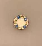 Miniature Tallerken Porcelæn Ø 25 mm Blå, service, til, dukkehus, 1:12, porcelæn, tallerken, middagstallerken, nisser, dukkehusting, dukkehustilbehør, nissedør, nissehus, miniaturer, mini, cafe, restaurant, symbolsk, gave, gavekort, pengegave, oplevelser, gourmet, gourmand, livsnyder, sangskjuler, kok, tjener, biti, ribe