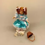 lyst hår, lyshåret, dukke, pige, lille, dukkehusdukke, 1:12, dukkehusdukker, til, ting, tilbehør, miniature, sangskjuler, sjov, fin, prinsesse, yndig, porcelænsdukke, biti, ribe, dukkehustilbehør, dukkehusting, dukketing, dukker, Dukke Pige Helena i Turkis Kjole, alice, slangekrøller, hundehvalp, porcelænsdyr, porcelænshunde