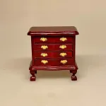 Miniature Kommode Mahogni med 4 Skuffer, mahogny, møbler, dragkiste, mahogni, dukkemøbler, dukkehus dukkehusmøbler,