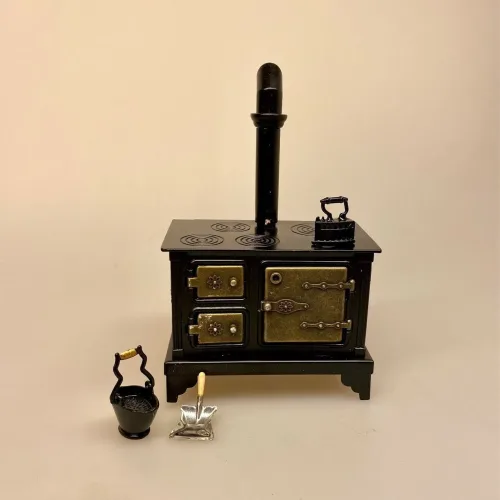 Miniature Kulspand Sort, kul, koks, fyring, koksspand, brændsel, miniature, lille, mini, brændeovn, komfur, fyring, kold tid, sjov, sangskjuler, symbolsk, gave, varme, dukkehus, nisser, nissedør, nissebo, nissehus, ting til, 1:12, mini, tilbehør, biti, ribe, nissedør