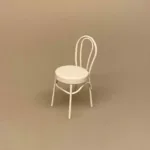 Miniature Metal Stol - Hvid, caféstol, konditori, dukkehus, dukkehusting, dukkemøbler, dukkehusmøbler, dukkestue, dukkehuse, ting til, miniaturer, skala 1/12, 1:12, biti, ribe, små ting, sætterkasse, symbolsk, sangskjuler,