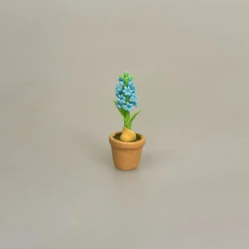 Miniature Potte med Hyacint, hyacinter, forår, jul, juleblomst, mini, miniature, dukkehus, blomster, til, tilbehør, ting til, dukkehusblomster, dukkehusting, dukkehustilbehør, nisser, nissebo, nissehus, julestue, jul i, julepynt, 1:12, nissedør, birgitte frigast, biti,, ribe