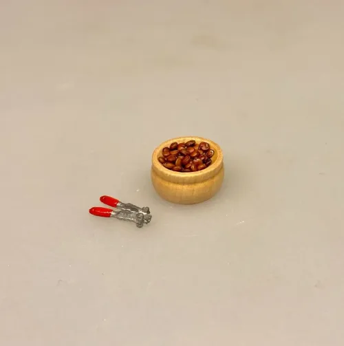 Miniature Træskål med Nødder og Nøddeknækker - Billede 4