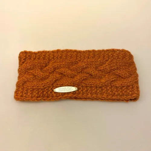 Pandebånd Uld med Foer - Aran Rust, bandi, 8251, rustorange, orange, brun, gylden, jordfarver, varme, farver, krydderifarver, irsk, nepal, håndstrikket, fairtrade, uldent, lunt, blødt, varmt, praktisk, smart, klassisk, grønt, petrol, blågrønt, foret, med foer, fleece, kradser ikke, gave, gaveide, julegave, accessories, efterår, biti, ribe
