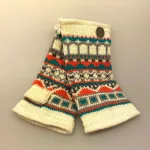 Strikkede Vanter uden Fingre - Natur Mønster, uden fingre, muffedisser, håndledsvarere, luffer, vanter, med foer, forede, windstopper, fleece, lyse, friske, hønsestrik, mønsterstrik, borter, naturhvid, råhvid, søde, ren, uld, biti, pulsvarmere, strik, accessories,