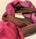Blød Thaisilke Tørklæde XL - Lyng Fuchsia Chokoladebrun, mørkebrun, lynglilla, vinrød, lilla, 2073-43, flot, lækkert, stola, sjal, tørklæde, stort, langt, blødt, eksklusivt, elegant, luksus, kvalitet, silke, ren, ægte, thaisilke, festligt, smart, gave, gaveide, over skuldrene, julegave, biti, ribe