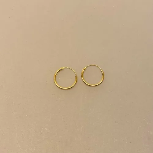 Creoler - Ø 12 mm Øreringe Forgyldt Sølv - Glatte Hoops 1 mm, guld, ægte, nikkelfri, allergivenlige, sterling, sølv, double, par, billige, flotte, moderne, små, hoops, øreringe, runde, creoler, ørenringe, små, stilede, stilige, guldøreringe, gave, gaveide, runde, stine a, maanesten, enamel, cph, danske, brands, smykker, biti, ribe