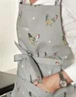 Forklæde i Bomuld med Tryk - Unisex - Høns Grå, chicken, sophie allport, apron, forklæde, med smæk, til damer, til herrer, til mænd, Forklæde i Bomuld med tryk - Unisex - Høns, høne, hønsegård, hønsehold, ting med, hønseting, gave, gaveide, julegave, forklæde, til damer, til mænd, på landet, lækkert, kvalitet, biti, ribe, sophie, allport,