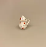 Miniature Kaffekande Porcelæn med Blomster, kaffekande, kaffepause, Miniature Kop Porcelæn Blomster, kaffepunch, snaps, haps haps haps, nu skal vi have snaps, service, kaffe, kaffeservice, middagstallerken, mini, miniature, miniatyre, 1:12, dukkehus, nisser, symbolsk, gave, gavekort, sangskjuler, sønderjysk kaffebord, tjener, madlavning, borddækning, nisserne, nissedør, dukkehusting, dukkehustilbehør, interiør, ting til, sættekasse, sætterkasse, biti, Best in miniature
