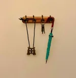 Miniature Kikkert, ornitolog, minikikkert, miniature, jagt, jæger, udstyr, 1:12, symbolsk, gave, nisser, nissetilbehør, ting, til, tilbehør, nissedør, nissetilbehør, dukkehus, dukkehustilbehør, dukkehusting, vinter, jul, biti, ribe,