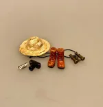 Miniature Kikkert, ornitolog, minikikkert, miniature, jagt, jæger, udstyr, 1:12, symbolsk, gave, nisser, nissetilbehør, ting, til, tilbehør, nissedør, nissetilbehør, dukkehus, dukkehustilbehør, dukkehusting, vinter, jul, biti, ribe,