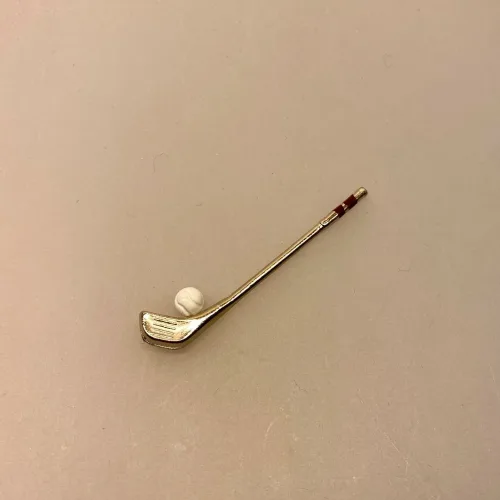 Miniature Kølle og Bold, golf, golfkølle, golfjern, golfsæt, golfspiller, gave, i, symbolsk, hockey, hockeystav, tennisbold, boldspil, legetøj, miniature, sangskjuler, sjov, lille, mini, dukkehus, tilbehør, ting til, dukkehustilbehør, 1:12, miniting, biti, ribe,