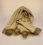 Silketørklæde med Organza Borter - Lys Khaki - Billede 3