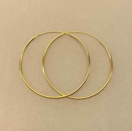 Creoler - Ø 35 mm - Øreringe Forgyldt Sølv - Glatte hoops 1,2 mm, hoops, øreringe, ørenringe, guld, ægte, gyldne, guldøreringe, runde, hoops, loops, ørenringe, ringe, store, forgyldte, guldbelagte, billige, kvalitet, flotte, moderne, stine a, maanesten