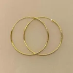 Creoler - Ø 35 mm - Øreringe Forgyldt Sølv - Glatte hoops 1,2 mm, hoops, øreringe, ørenringe, guld, ægte, gyldne, guldøreringe, runde, hoops, loops, ørenringe, ringe, store, forgyldte, guldbelagte, billige, kvalitet, flotte, moderne, stine a, maanesten