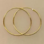 Creoler - Ø 40 mm Øreringe - Glatte Hoops Forgyldt Sølv 1,2 mm, store, tynde, guld, gyldne, guldbelagte, double, forgyldte, ægte, parpris, flotte, tilbud, billige, creoler, runde, øreringe, lækre, biti, ribe, brands, danske, design, stine a, enamel, cph, maanesten