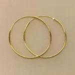 Creoler - Ø 40 mm Øreringe - Glatte Hoops Forgyldt Sølv 1,2 mm, store, tynde, guld, gyldne, guldbelagte, double, forgyldte, ægte, parpris, flotte, tilbud, billige, creoler, runde, øreringe, lækre, biti, ribe, brands, danske, design, stine a, enamel, cph, maanesten