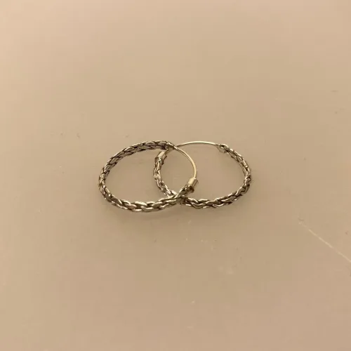 Creoler i Sølv Ø 18 mm Kædemønster Facet, , råt, sejt, mønster, flotte, specielle, ren, ægte, sterling, sølv, 925, nikkelfri, billige, særlige, allergivenlige, runde, øreringe, til, mænd, piger, gave, gaveide, stilige, elegante, cool, biti, ribe,