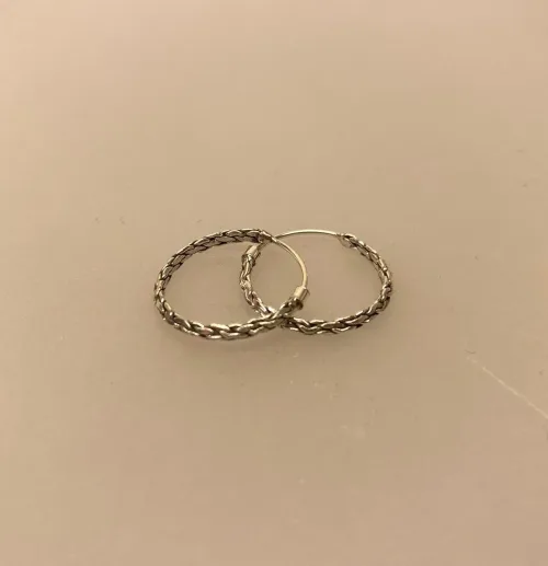 Creoler i Sølv Ø 18 mm Kædemønster Facet, , råt, sejt, mønster, flotte, specielle, ren, ægte, sterling, sølv, 925, nikkelfri, billige, særlige, allergivenlige, runde, øreringe, til, mænd, piger, gave, gaveide, stilige, elegante, cool, biti, ribe,