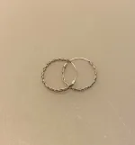 Creoler i Sølv Ø 18 mm Kædemønster Facet, , råt, sejt, mønster, flotte, specielle, ren, ægte, sterling, sølv, 925, nikkelfri, billige, særlige, allergivenlige, runde, øreringe, til, mænd, piger, gave, gaveide, stilige, elegante, cool, biti, ribe,