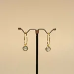 Guld Øreringe Runde Facetsten på Creol - Grøn Kvarts, champagnefarvet, creol, hoops, med sten, lysegrøn, sart grøn, quarz, fine, specielle, smarte, ægte, guldhoops, biti, ribe, stine a, maanesten, enamel, susanne friis bjørner, dansk, design,