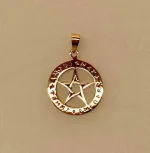 Vikinge Vedhæng i Bronze - Stjerne med Runer, pentagram, det gyldne snit, æstetik, symmetri, matematik, magisk, amulet, beskytter, den gode, stjerne, bronze, gylden, runer, runeskrift, hemmelige, symbol, de fem elementer, let, flot, smuk, kobber, ægte, astrologi, biti, ribe